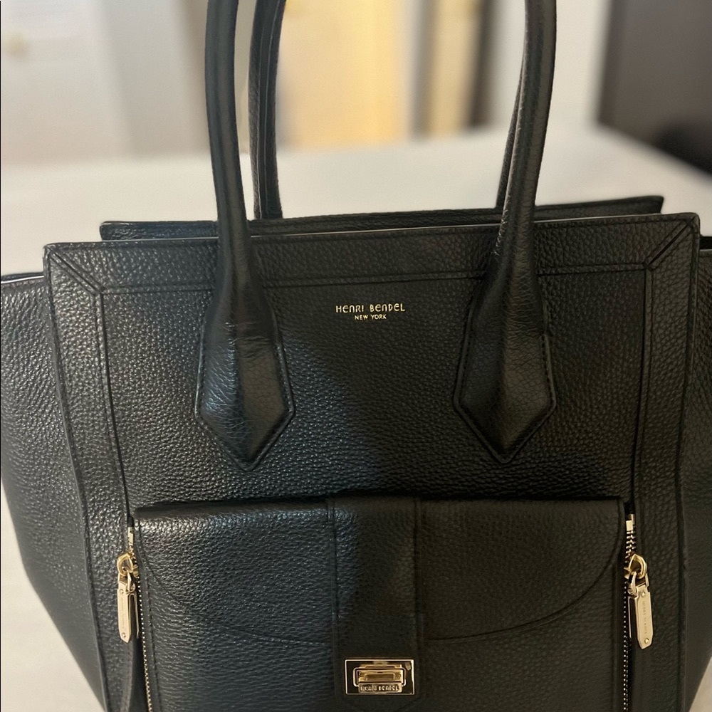 Henri Bendel Black Rivington Tote Bag with Gold Hardware Large - Picture 2 of 4